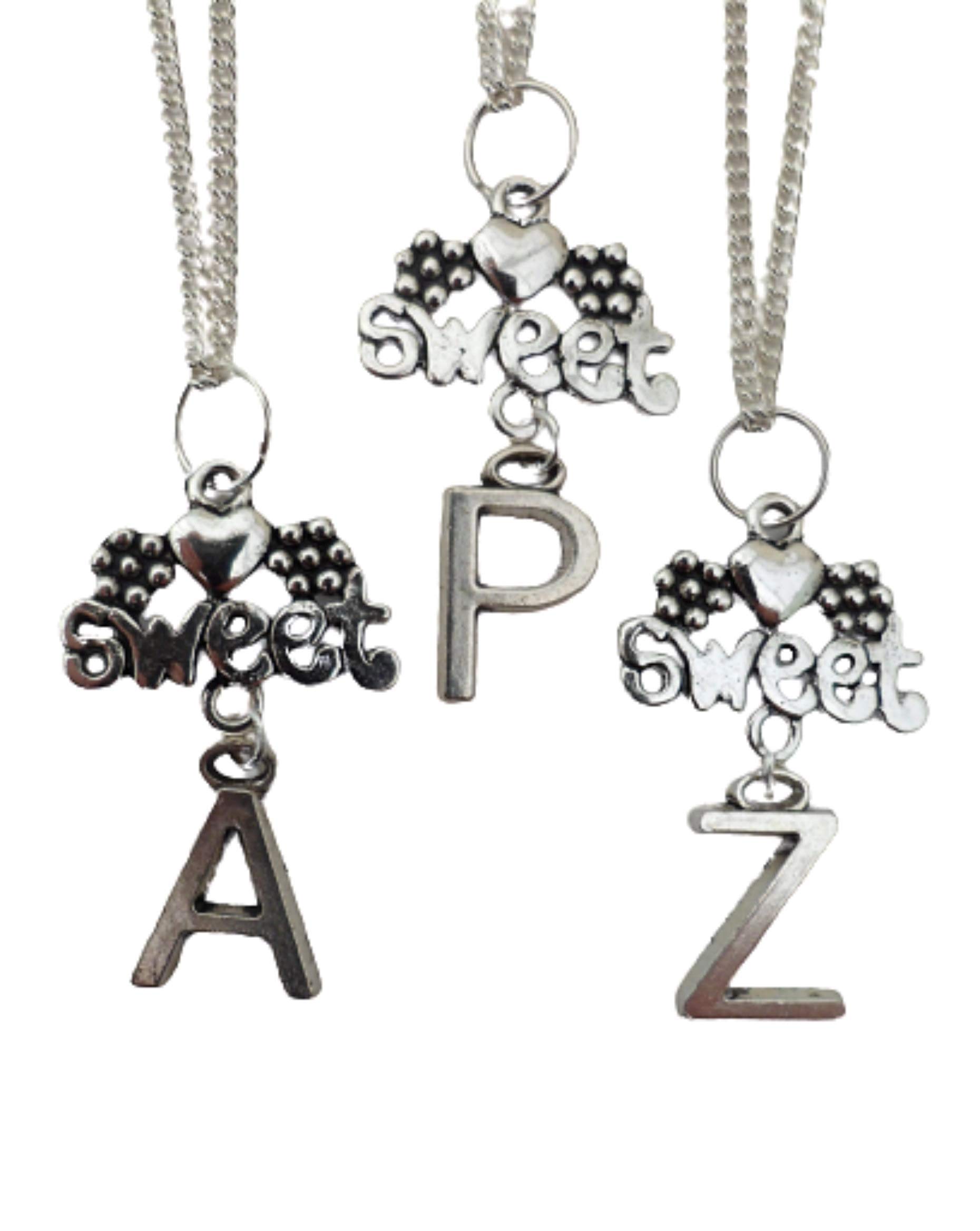 Silver Plated Initial Letter A to Z Charm Necklace - Personalized Name Pendant for Women - Perfect Gift for Birthday, Anniversary & Valentine's Day