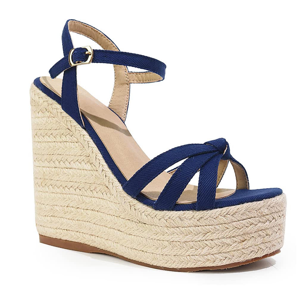 Mikarka Women's Platform Ankle Strap Sandals - Open Toe Espadrille Wedge Summer Shoes for Casual Wear | Beach, Vacation & Everyday Comfort