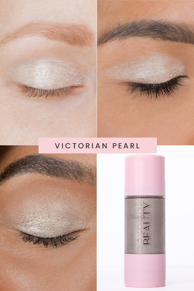 Pink Lily Beauty Radiant Bloom Eyeshadow Drops - Victorian Pearl Shimmer Liquid Eyeshadow | Long Lasting & Highly Pigmented | Perfect for Daytime Glam & Night Out Makeup