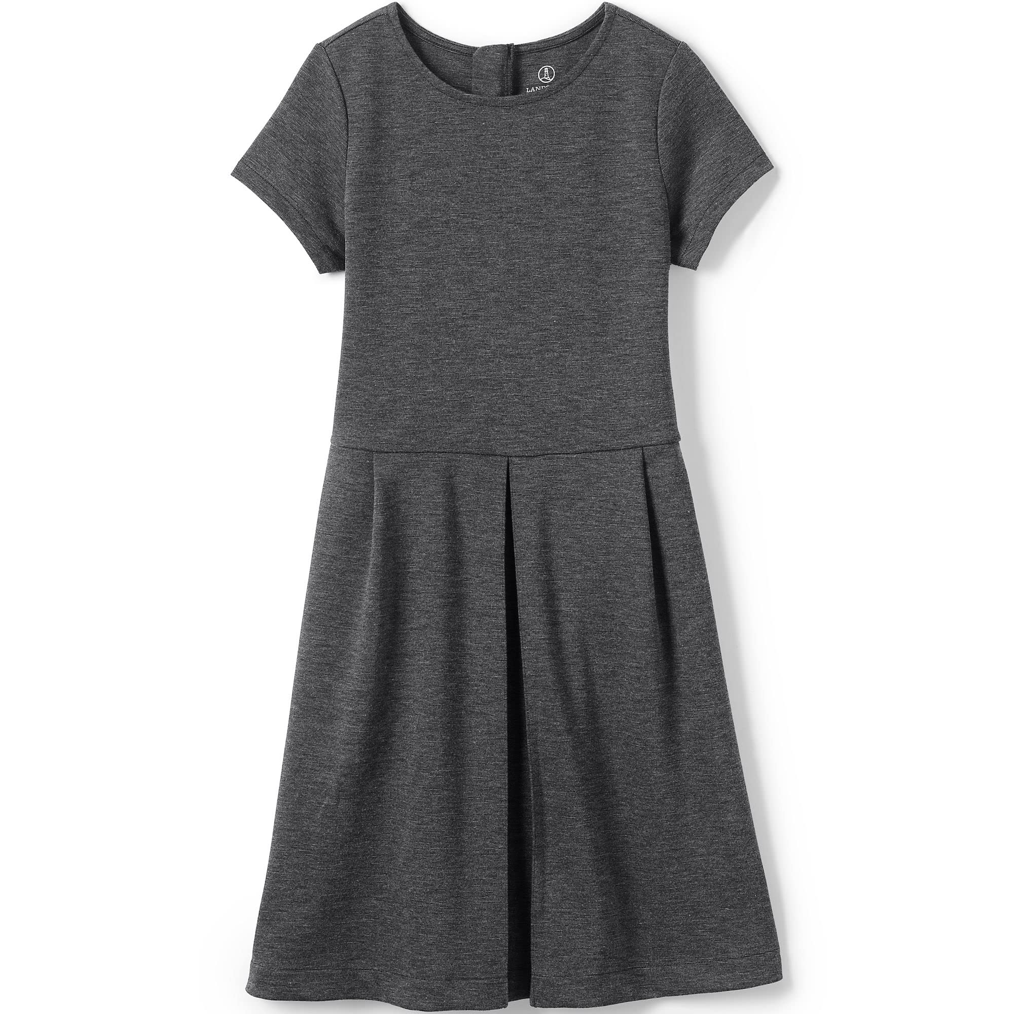 Lands' End Girls Short Sleeve Ponte Dress - Comfortable & Stylish Kids' Outfit for School, Parties & Everyday Wear