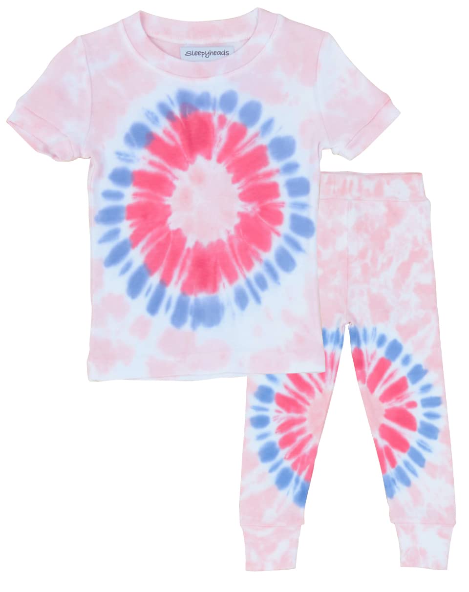 Girls & Boys Tie Dye Cotton Pajama Set - Short Sleeve Snug Fit Sleepwear for Kids | Perfect for Sleepovers, Summer Nights & Cozy Bedtime