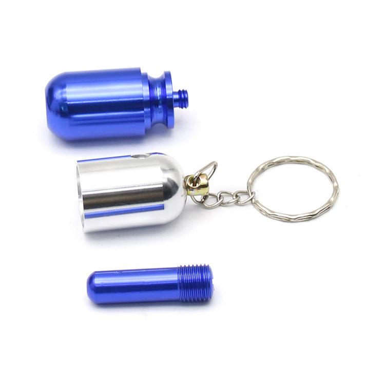 Mini Pill-Shaped Metal Keychain Smoking Pipe for Tobacco & Herbs - Portable & Discreet for Travel, Hiking, and Outdoor Use