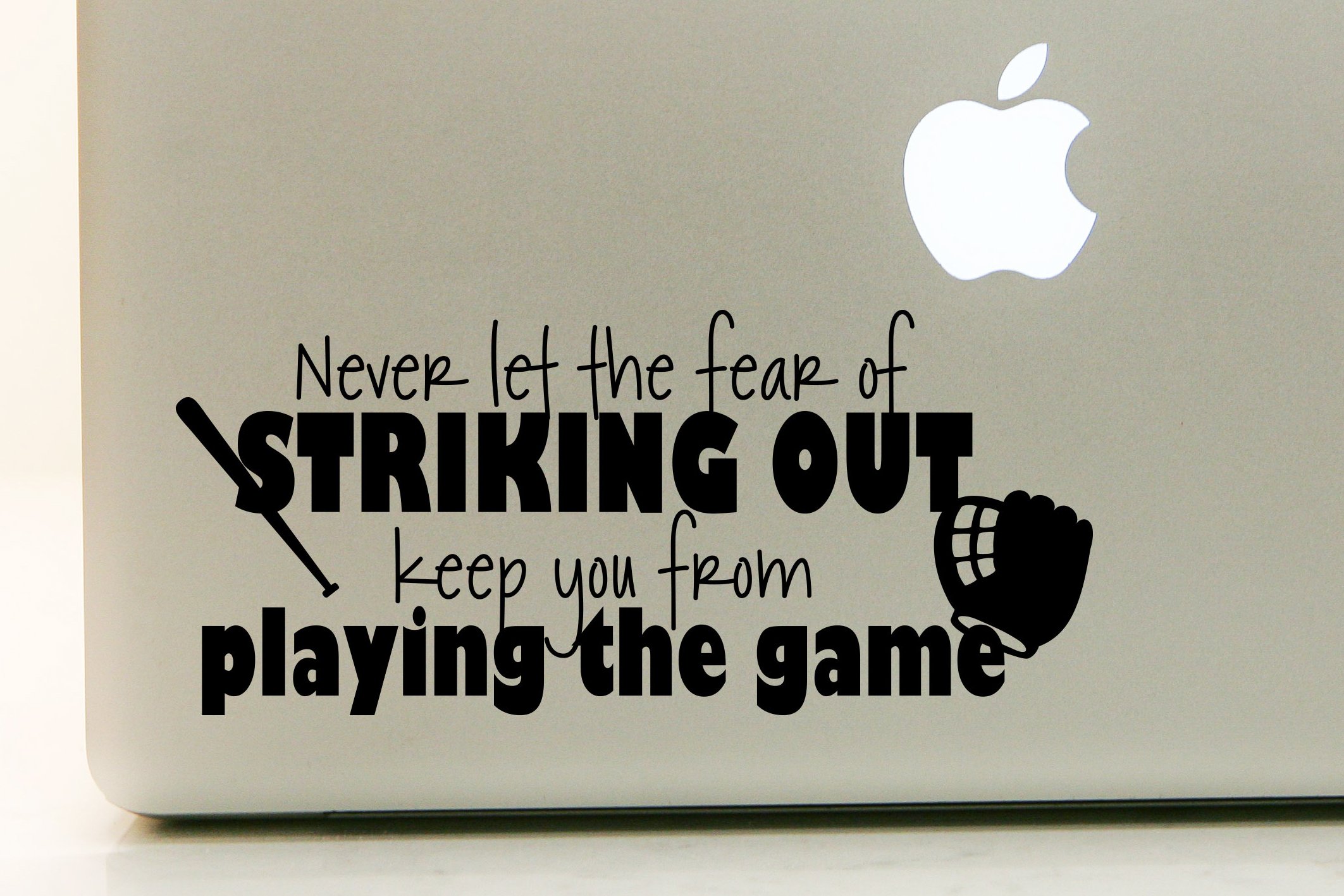 Vinyl Decal Sticker for Laptop, Computer, Wall, Car, MacBook - Motivational Quote Design - Perfect for Sports Fans, Office Decor & Personalization