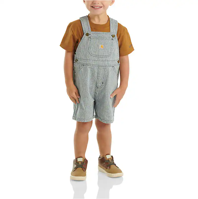 Carhartt Kids Shortall Set Stripe - Durable Denim Overalls for Boys & Girls - Perfect for Playtime, Outdoor Adventures & School Activities