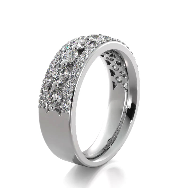 1.03 Carat Round Diamond Wedding Band for Women - Elegant & Timeless Engagement Ring, Perfect for Bridal Jewelry, Anniversaries & Special Occasions