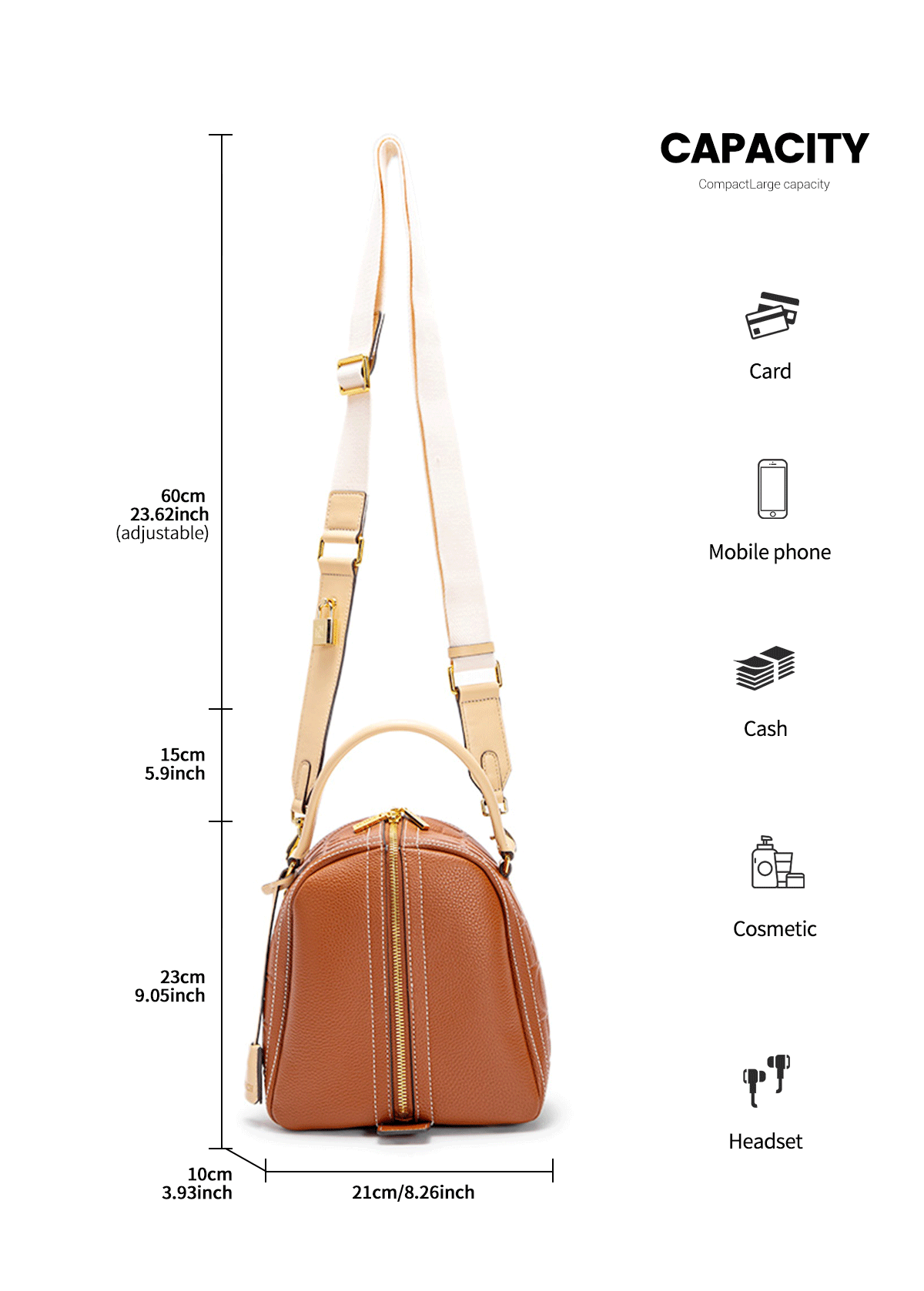 Elegant Embossed Letter Women's Handbag - Stylish Crossbody Purse for Work, Travel & Everyday Use