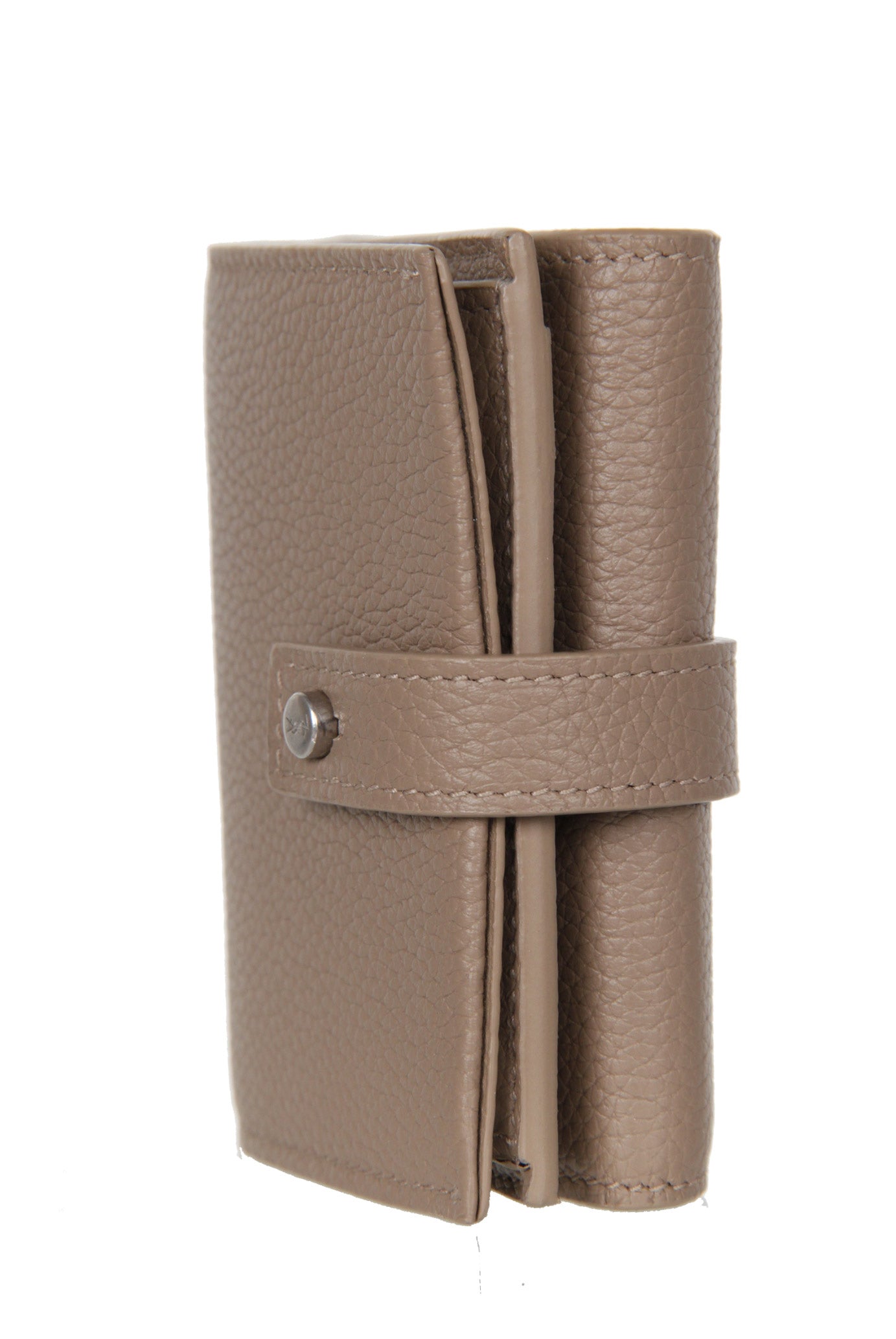 Saint Laurent Sac De Jour Petite Leather Wallet in Light Taupe - Luxury Compact Women's Wallet for Everyday Use & Travel