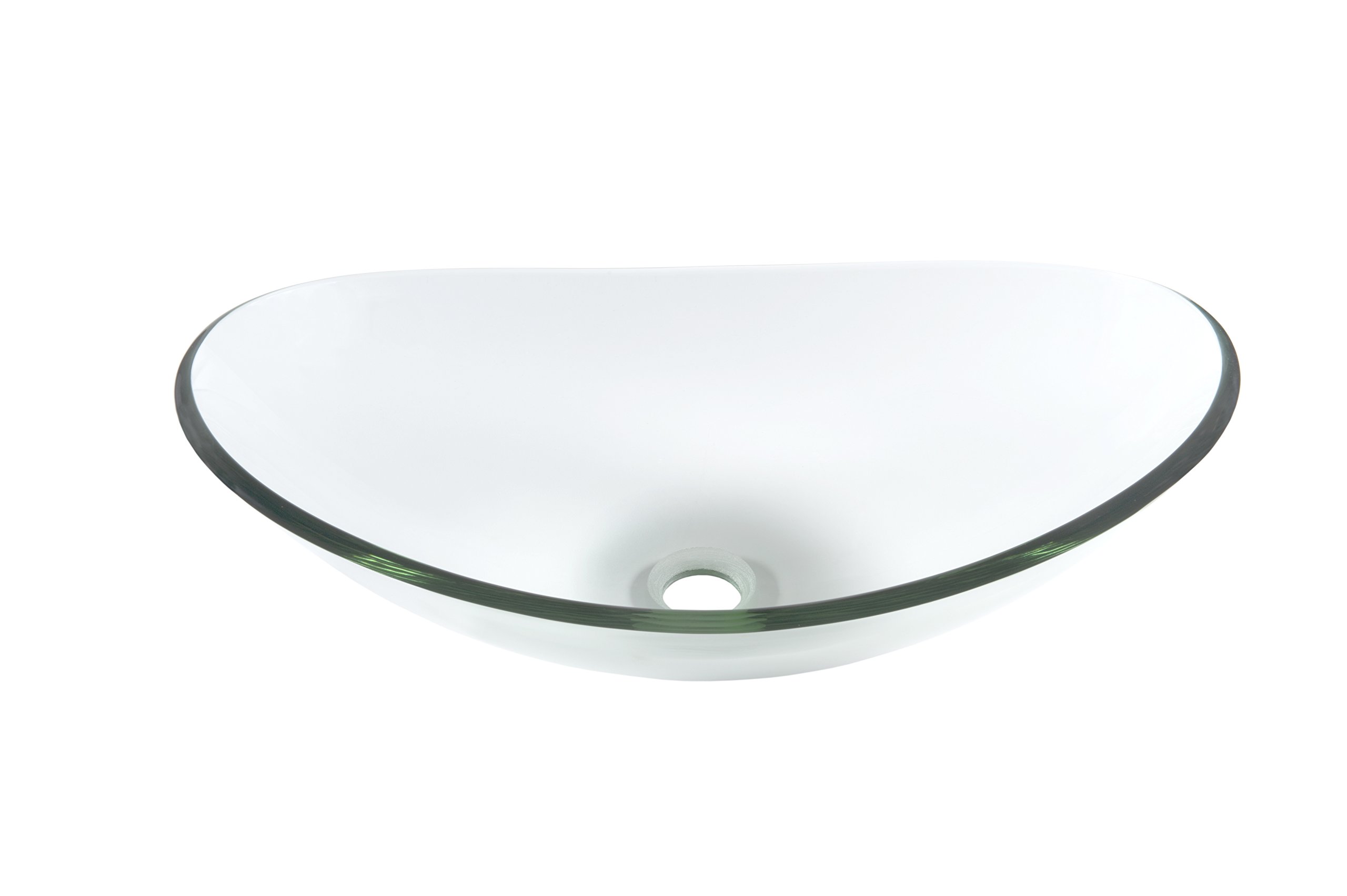 Novatto TIS-324C CHIARO Modern Glass Vessel Bathroom Sink - Premium Above Counter Basin for Vanity, Powder Room & Luxury Bathroom Decor