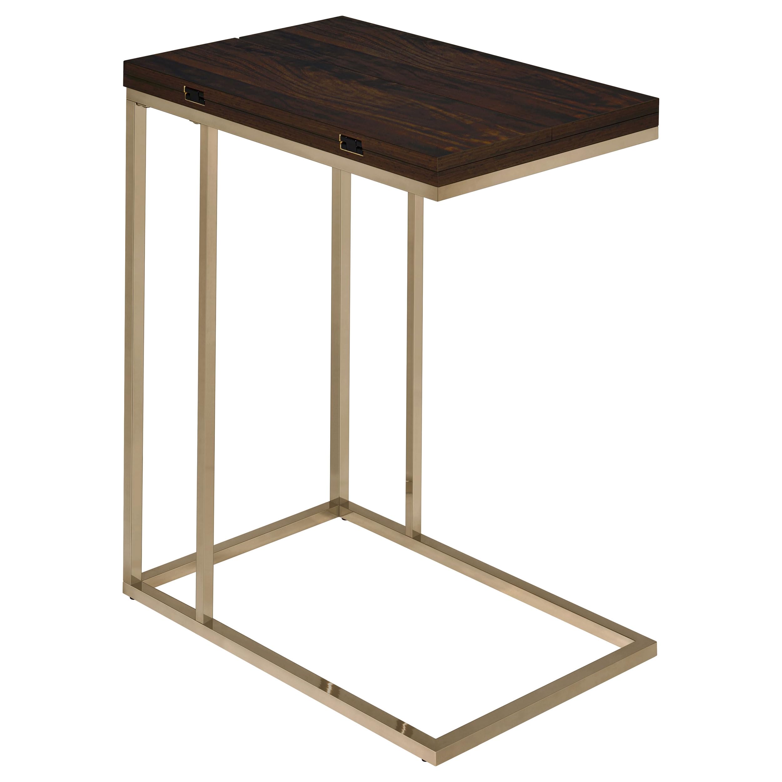 Expandable Rotating Top Snack Table - Coaster Home Furnishings Chestnut End Table for Living Room, Bedroom & Small Spaces