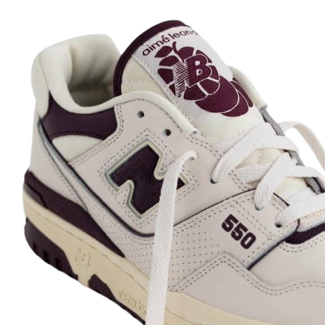 New Balance 550 Sneakers Aime Leon Dore White Purple Basketball Shoes for Men - Perfect for Casual Wear, Street Style & Gym Workouts