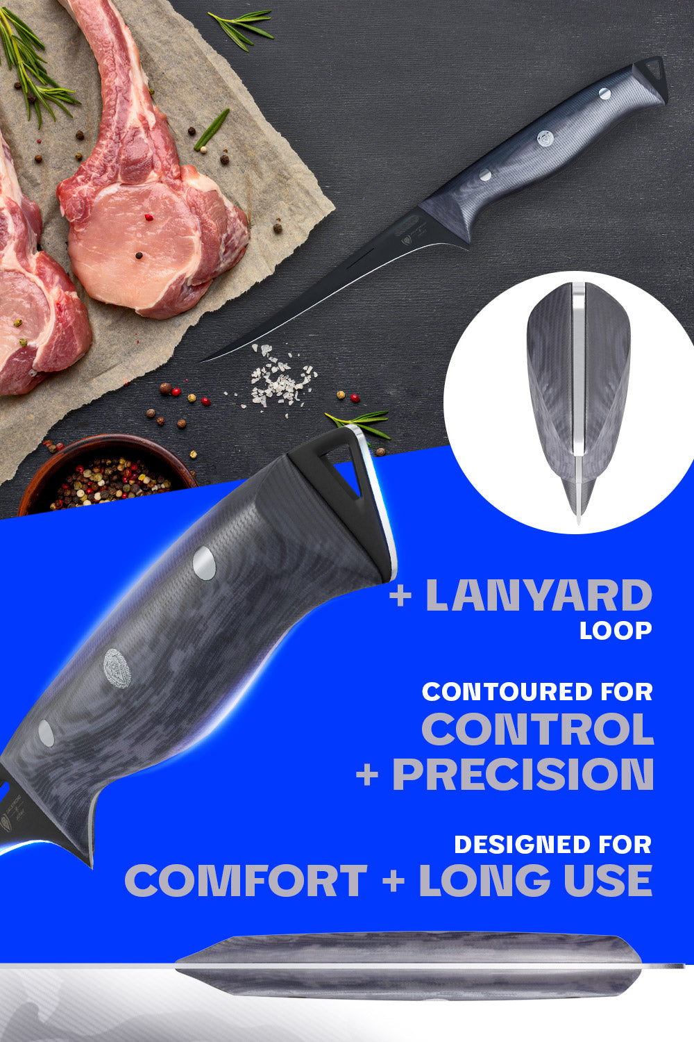 Dalstrong Delta Wolf Series 6-Inch Fillet Knife - Ultra Sharp High Carbon Steel Blade for Fish, Meat & Poultry - Perfect for Fishing, Hunting & Kitchen Prep