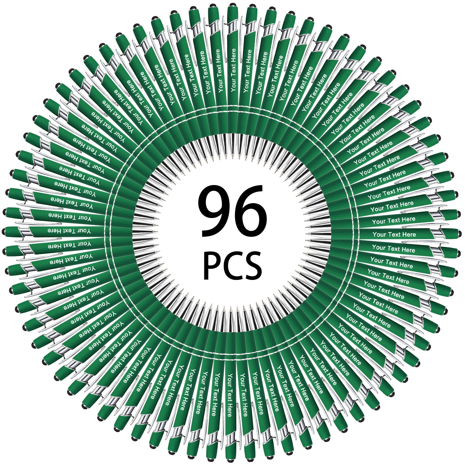 500 Bulk Custom Engraved Ballpoint Pens with Stylus Tip - Retractable Multi-Color Business Pens with Black Ink for Office, Graduation, Journaling & Signatures - Perfect for Corporate Gifts, School Supplies & Professional Writing