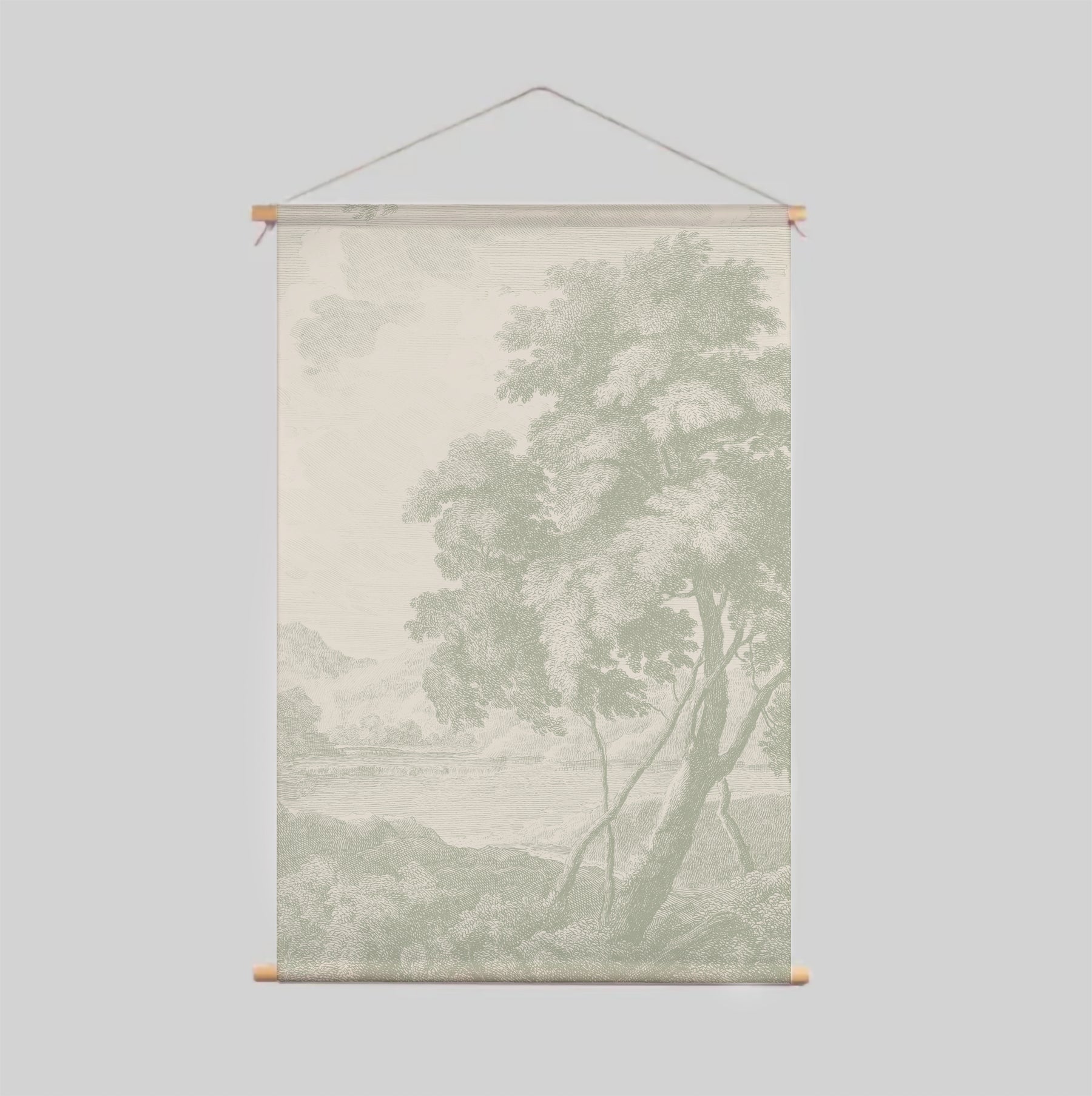 Eco-Friendly Textile Poster - Engraved Green Wall Art for Home & Office Decor