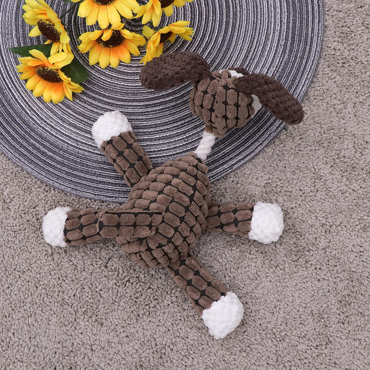 POPETPOP Interactive Squeaky Dog Toys for Small Dogs - Plush Pig Stuffed Animal with Rope, Brain Training & Educational Chew Toy - Perfect for Christmas Gifts, Indoor Play & Puppy Teething Relief