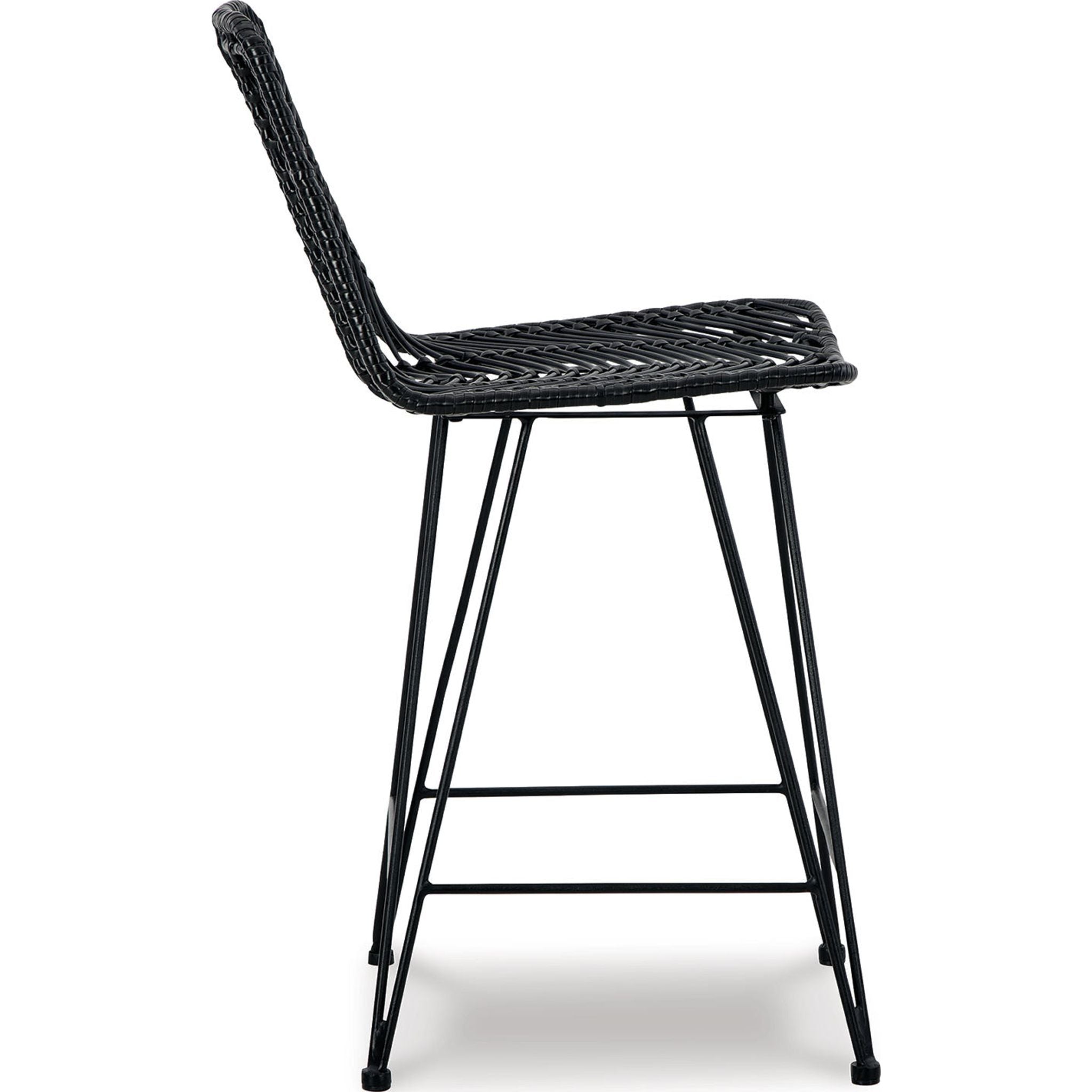 Angentree Black Counter Height Stool (D434 124) - Perfect for Kitchen Islands, Breakfast Bars & Home Decor