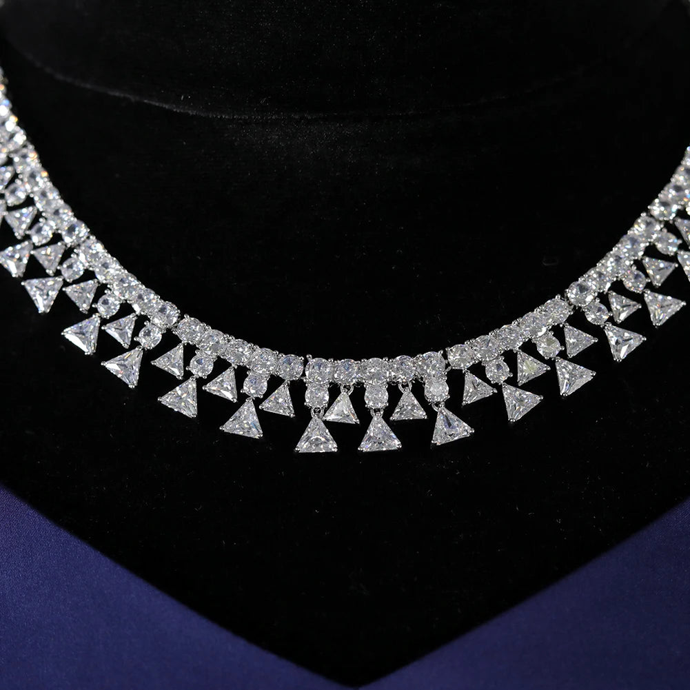 2-Piece Shiny Cubic Zirconia Nigerian Bridal Jewelry Set for Wedding & Party - Perfect for Bridal Shower, Engagement & Special Occasions