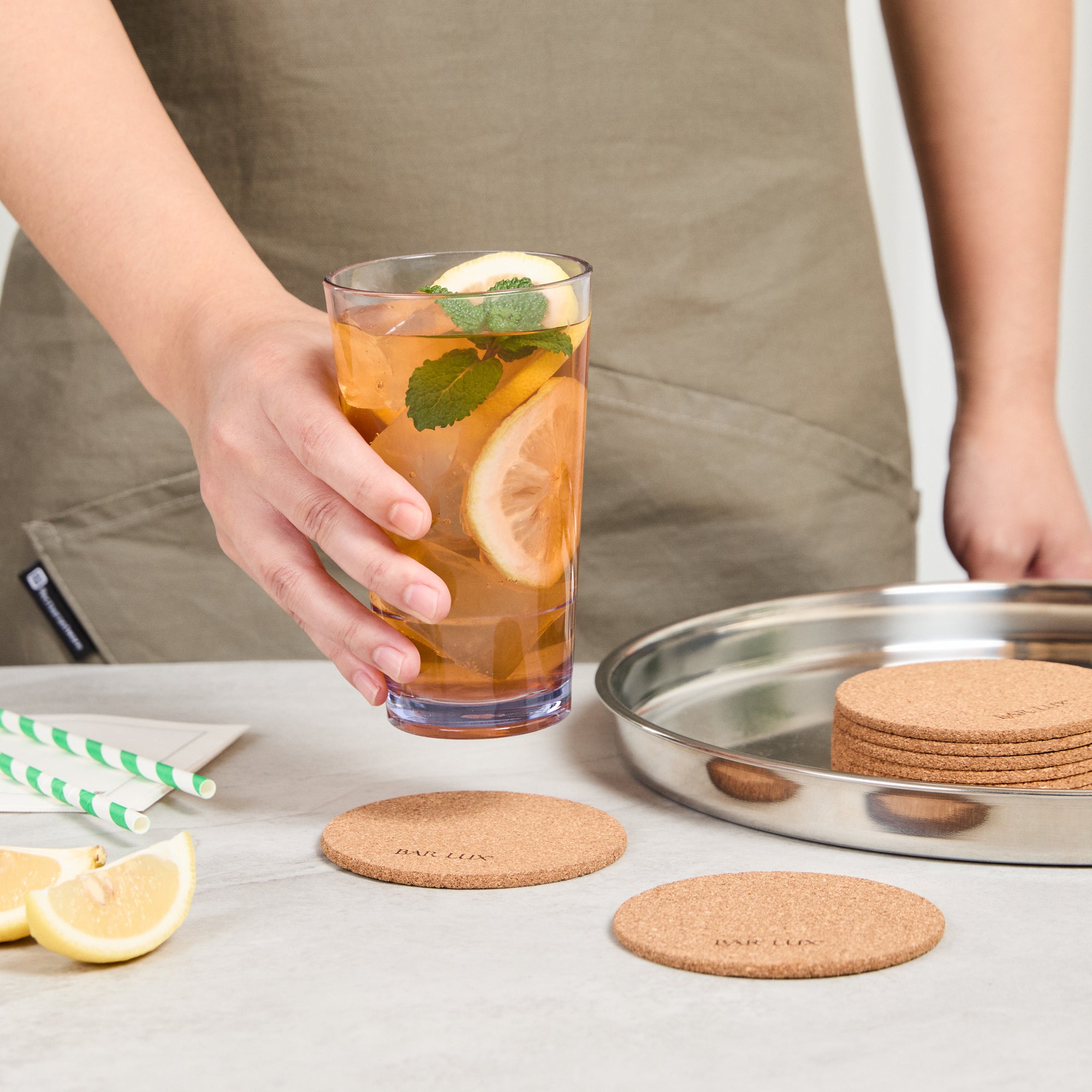 Premium Round Cork Coasters Set of 20 - 3.5 Inch Bar Lux Coasters for Drinks, Wine, and Beer - Perfect for Home, Office, and Party Use