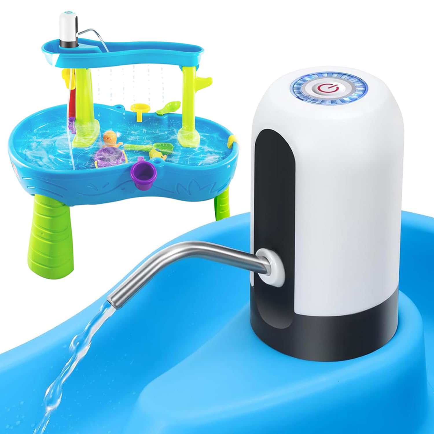 Portable Mini Water Pump for Kids Water Table - Continuous Operation for Hours - Fun Summer Outdoor Toy & Toddler Water Play Accessories - Perfect for Backyard, Pool, and Beach Activities