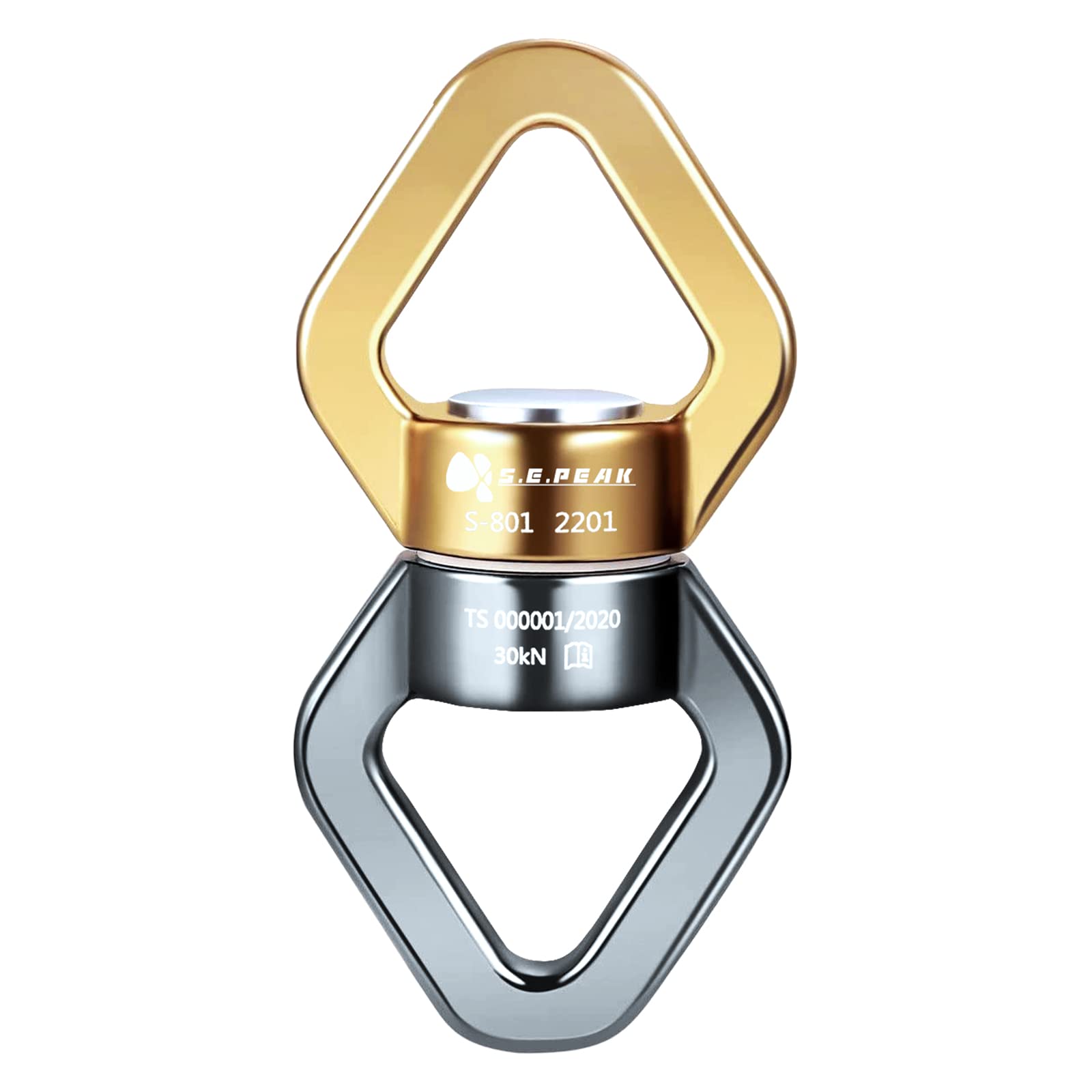 S.E.PEAK Swing Swivel - CE Certified 30kN Safe Swivel Hook with 360° Rotation | Heavy Duty Hanging Accessory for Tree Swings, Aerial Yoga, Hammocks, Rock Climbing & Outdoor Activities | Durable Carabiner for Adventure & Home Use