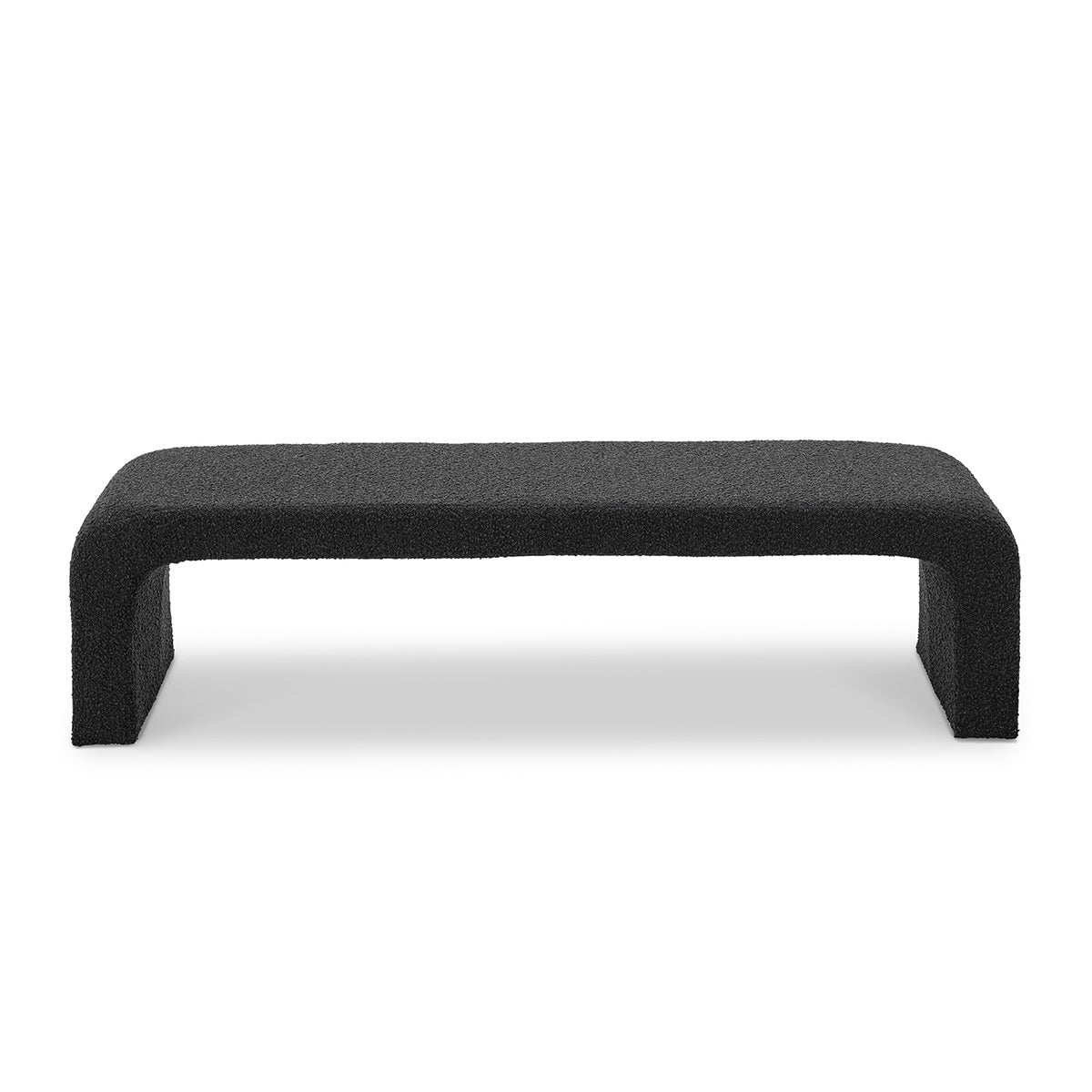 Camille Boucle Arch Bench - Modern Upholstered Accent Bench with Curved Design for Living Room, Bedroom, or Entryway
