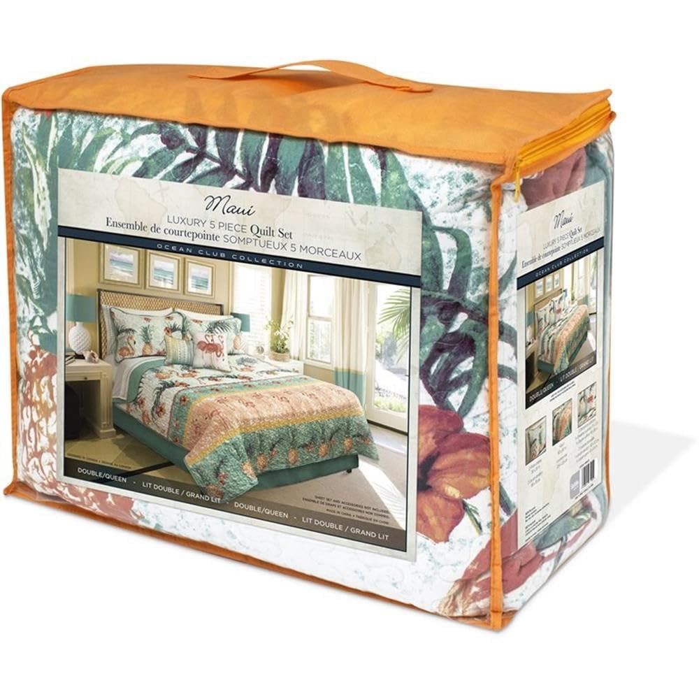Safdie & Co. 60118.5K.01 King Size Quilted Bedding Set - Multi-Color Pattern, Ultra Soft & Breathable Comforter for Cozy Bedroom Decor | Perfect for Master Bedroom, Guest Room & Luxury Hotels