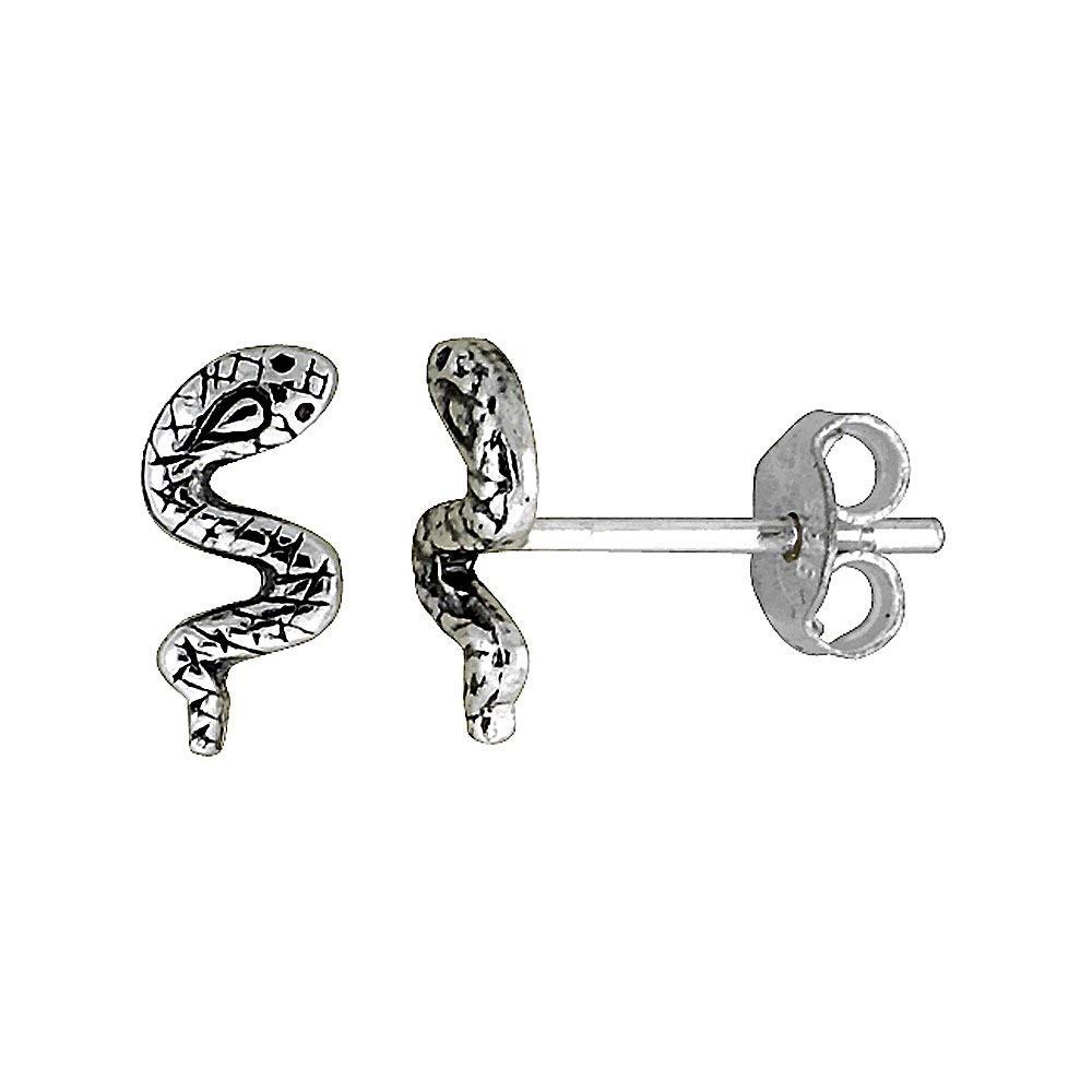 Punk Snake Stud Earrings for Women & Teens - Tiny Dainty Helix Earrings | Gothic Jewelry for Parties, Concerts & Everyday Wear