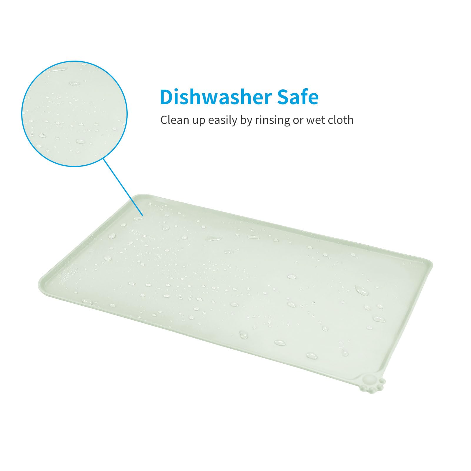 **AUDWUD Non-Slip Silicone Pet Feeding Mat - Waterproof Dog Bowl Pad for Food & Water - Perfect for Messy Eaters & Spill Prevention in Kitchen or Outdoor Use**