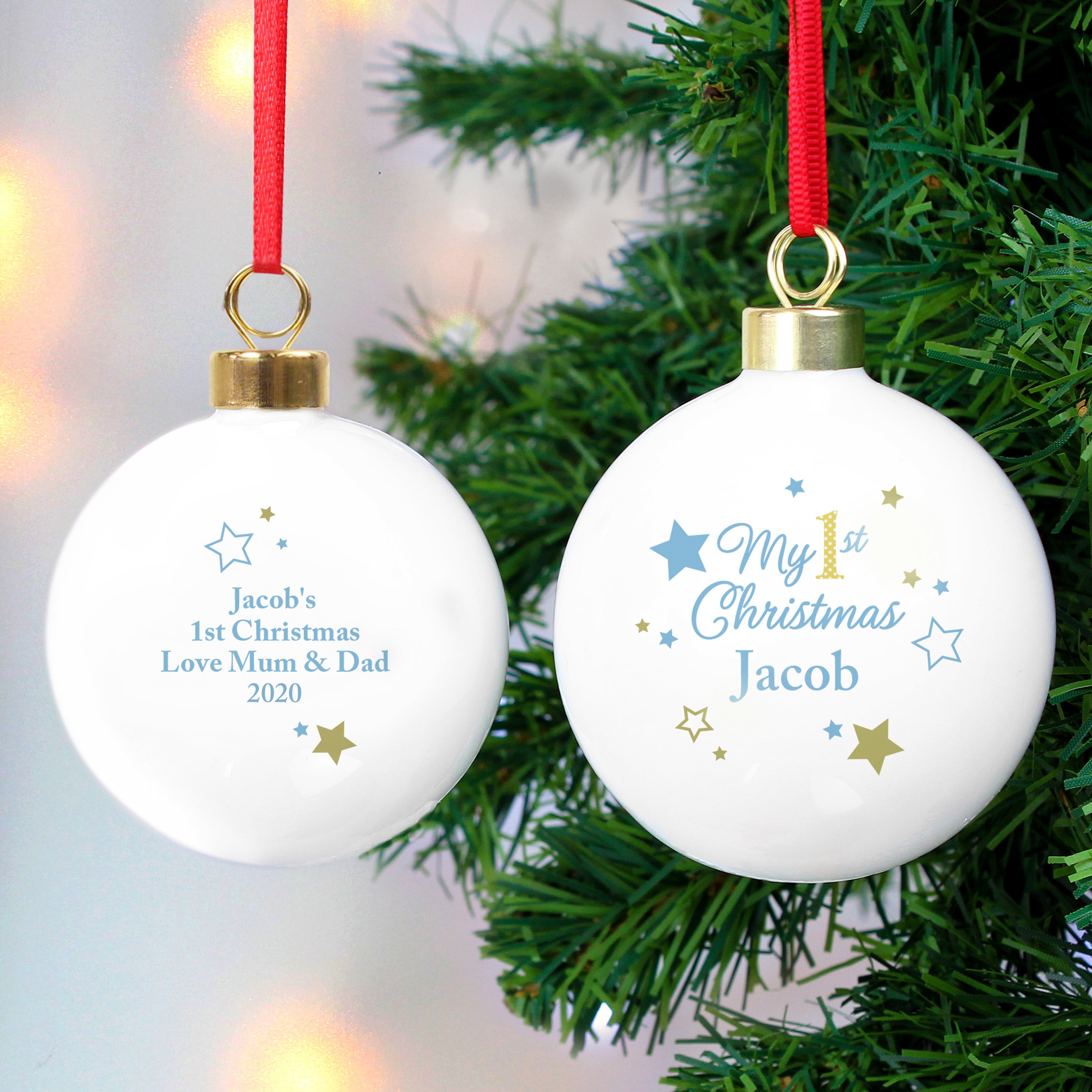 Personalized Gold and Blue Stars 