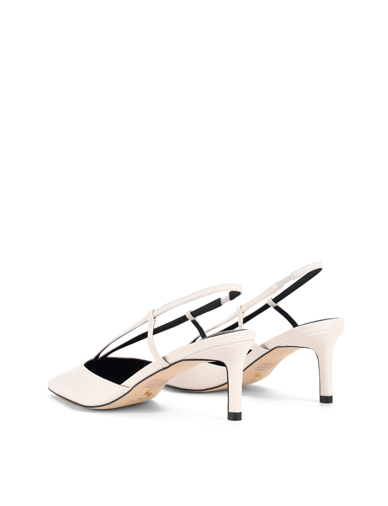 Dreamer Slingback Kitten Heels - Women's White Leather Low Heel Shoes for Work, Office & Special Occasions | Comfortable & Stylish Dress Pumps