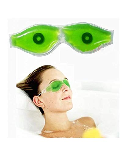 ACi Aloe Vera Cool Gel Eye Mask with 2-Piece Eye Wash Cup Kit - Soothing Relief for Puffy Eyes, Dark Circles & Stress - Perfect for Spa, Travel & Post-Workout Recovery