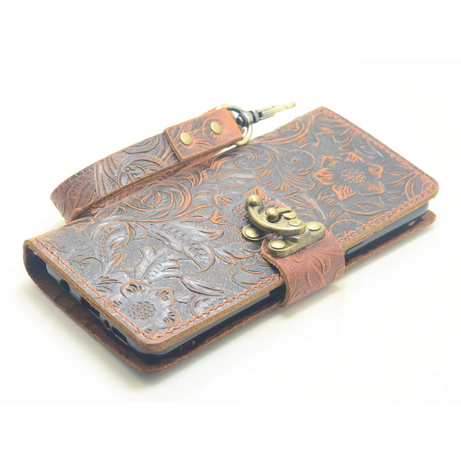 Vintage Leather Wallet Case for Samsung Galaxy S24 Ultra/S23/S22 Ultra/S21 Plus/S20 5G - Handmade Retro Style Phone Cover with Card Slots | Perfect for Business, Travel & Everyday Use