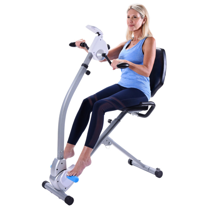 Stamina Seated Upper Body Exercise Bike - Portable Arm & Shoulder Workout Equipment for Home & Office Use - Perfect for Physical Therapy, Rehabilitation & Fitness Training