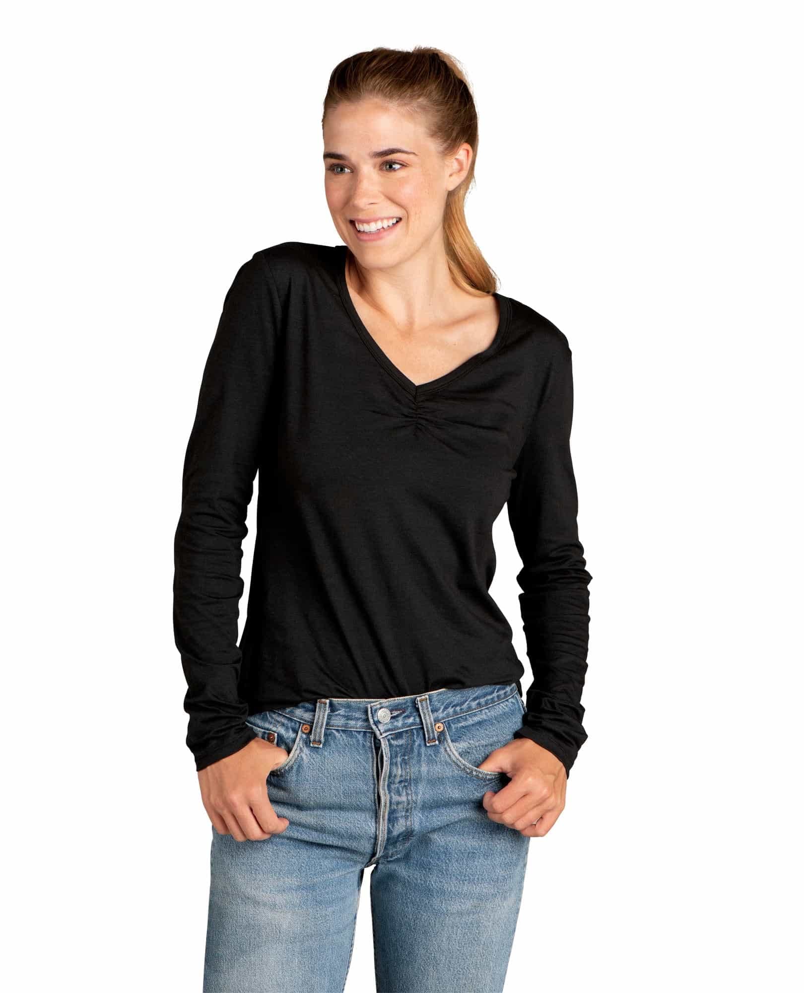Toad & Co Women's Long Sleeve Rose Print T-Shirt - Soft Cotton Casual Top for Everyday Wear, Work & Outdoor Activities
