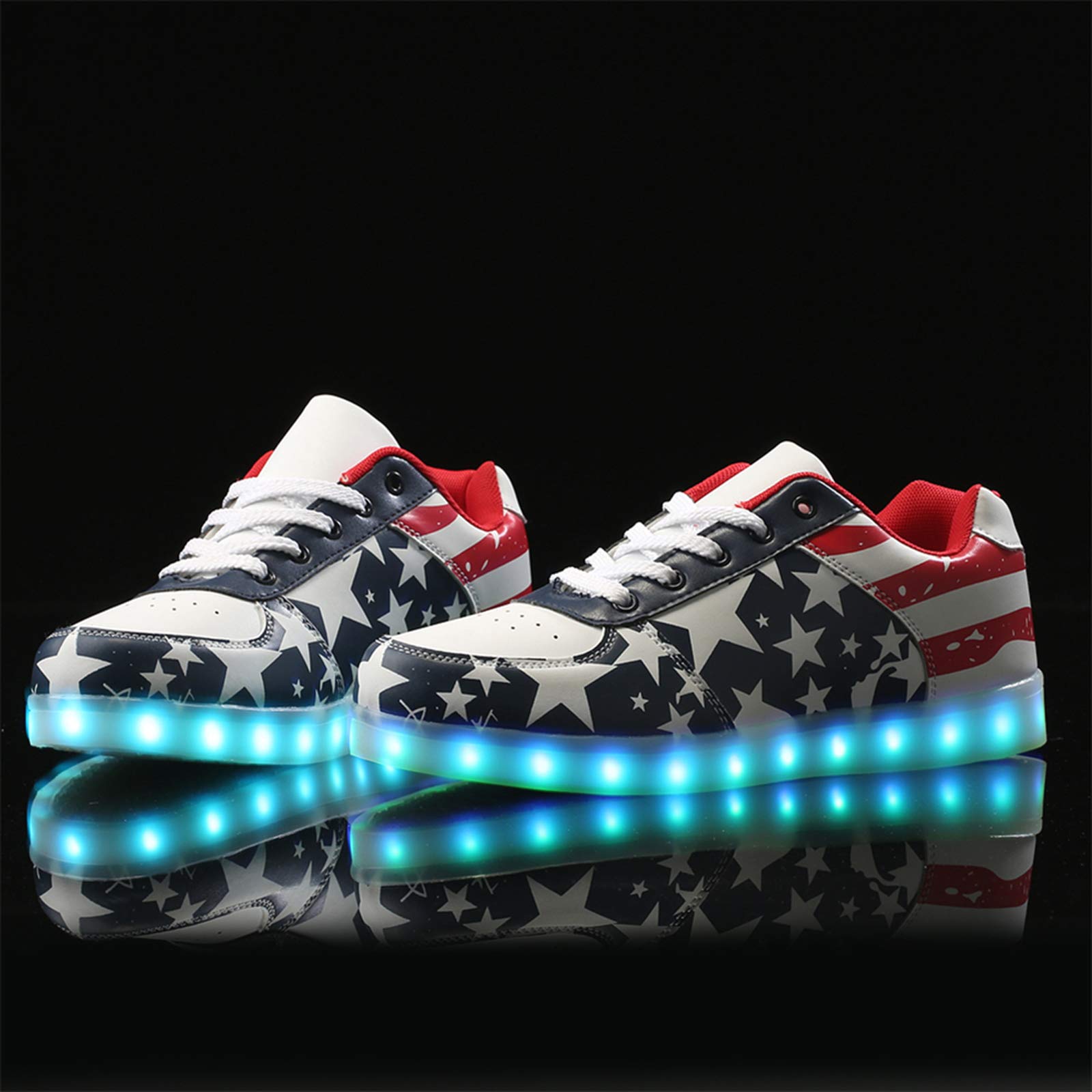 USA Patriotic Flag Sneakers for Men & Women - American Flag Fashion Shoes for Independence Day & President Day Celebrations - Perfect for Parades, Parties & Patriotic Events