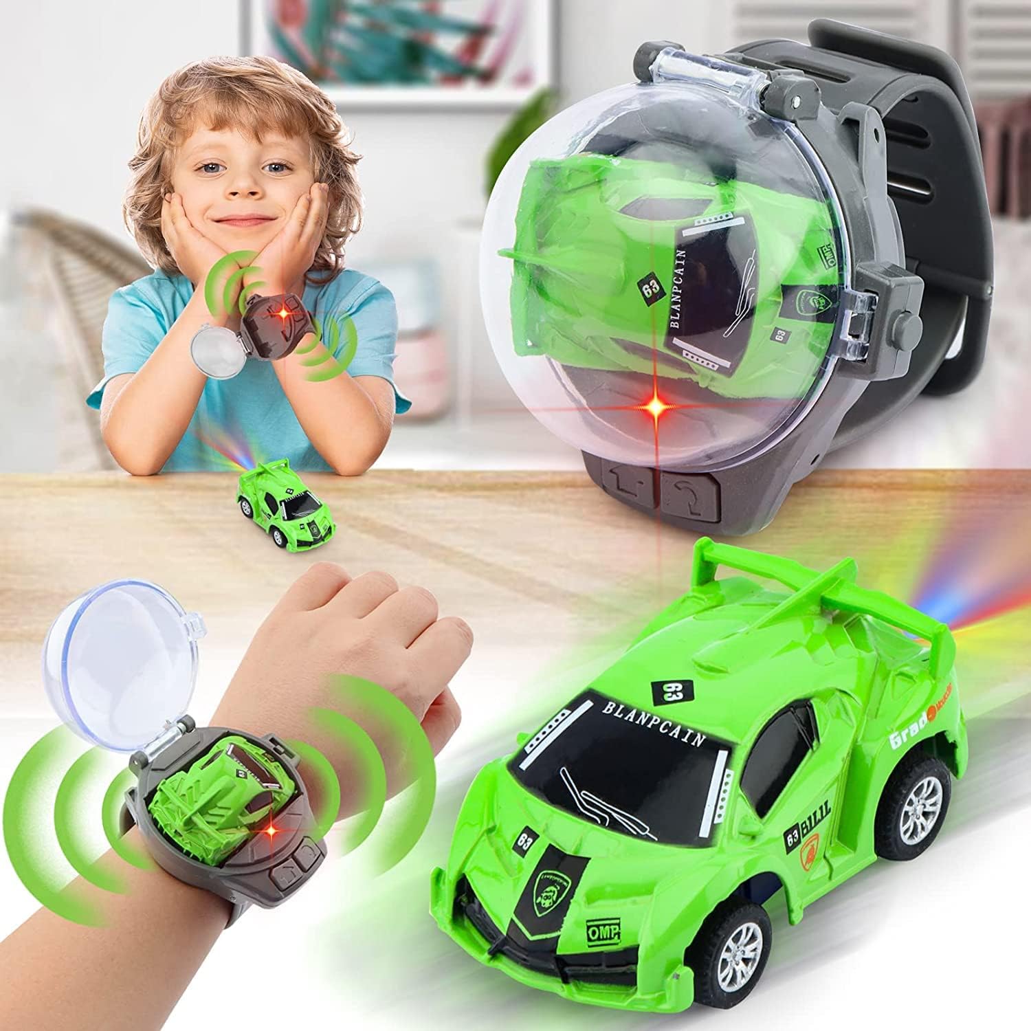 Bestie Toys Mini Remote Control Watch - 2.4GHz Wrist Racing Dinosaur Car Toy for Kids Boys Girls (Mr.Bean Style) | Fun Birthday Gift for Children | Perfect for Indoor Play, Party Favors & STEM Learning