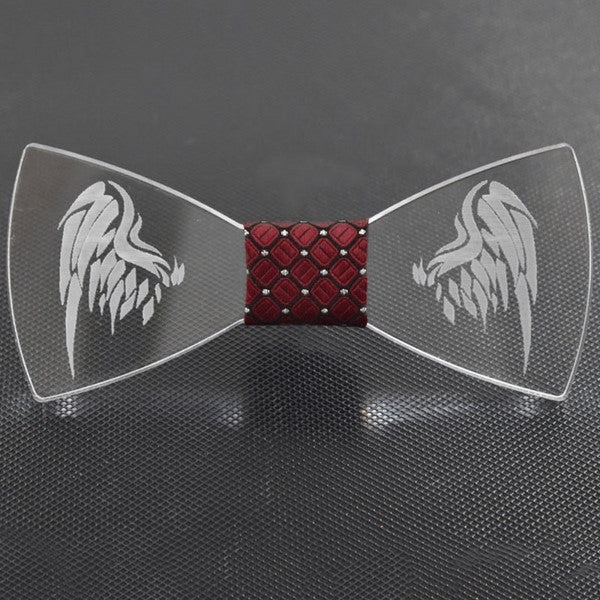 Red Acrylic Bow Tie for Men - Elegant Formal Accessory for Weddings, Parties & Business Events