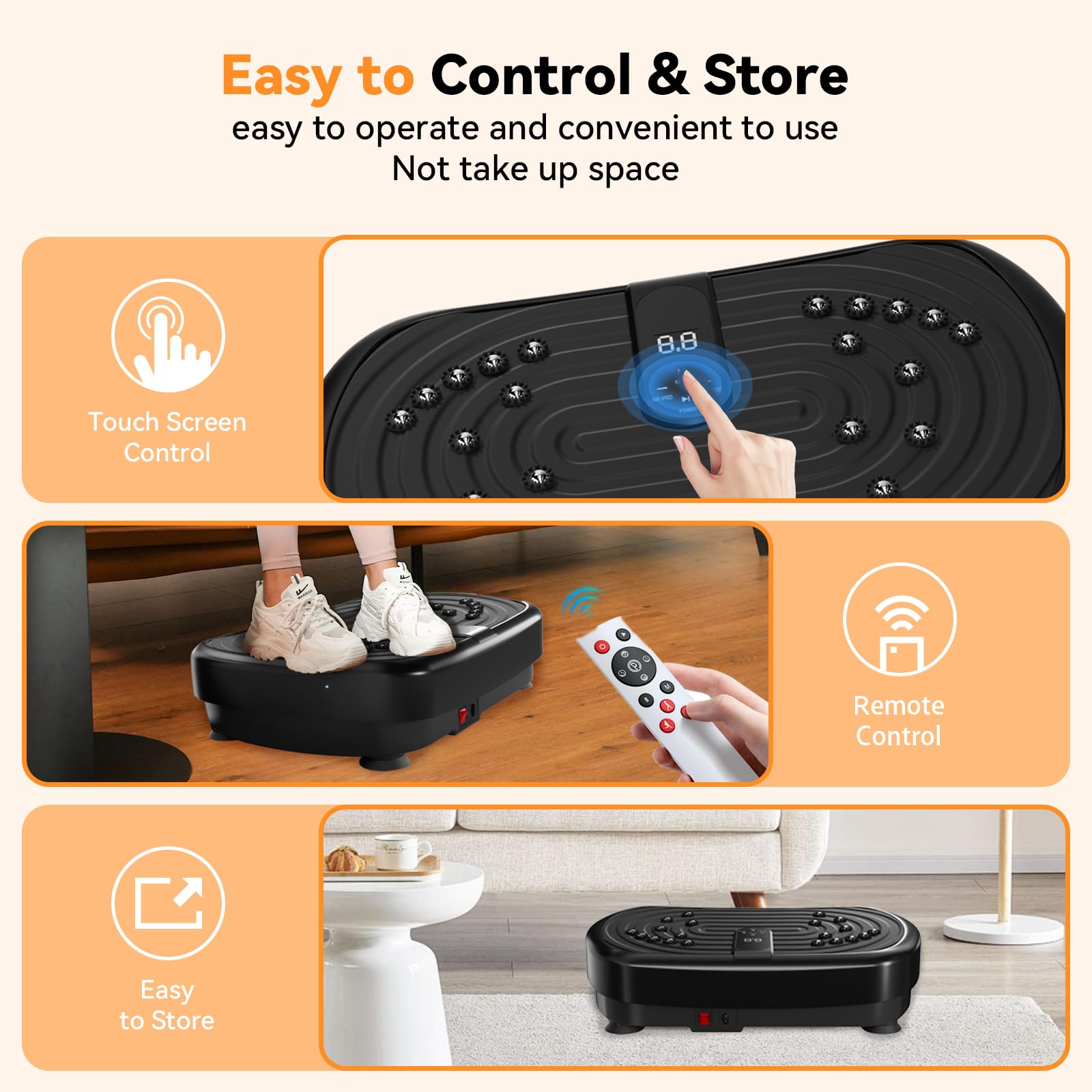 UCIN Vibration Plate Exercise Machine for Weight Loss & Lymphatic Drainage - 330 Lbs Capacity Home Fitness Platform with Resistance Bands & Pilates Ball - Perfect for Home Workouts, Muscle Recovery & Full-Body Toning