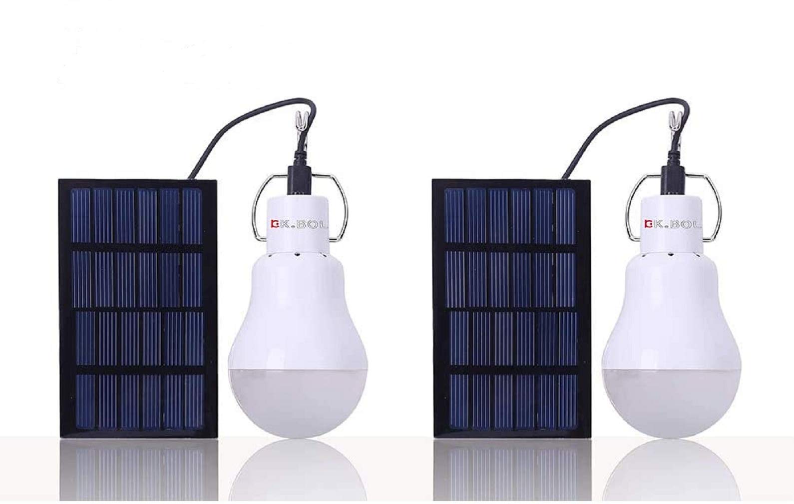Solar Powered Light Bulb - Rechargeable LED Solar Lamp for Indoor & Outdoor Use, Emergency Lighting, Camping, Fishing, Chicken Coop, Pet House (2 Pack, 1200 Lumens) - Perfect for Power Outages, Backyard, Shed & Garage