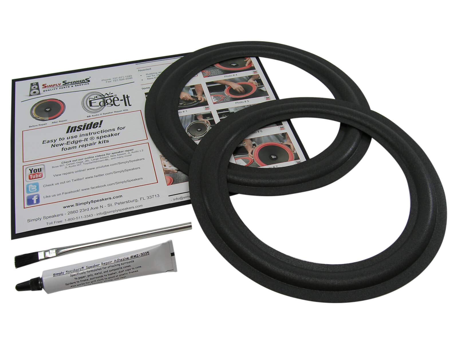Infinity 10 Inch Foam Speaker Repair Kit FSK-10i (Pair) - High-Quality Replacement for Home Audio & Car Speakers