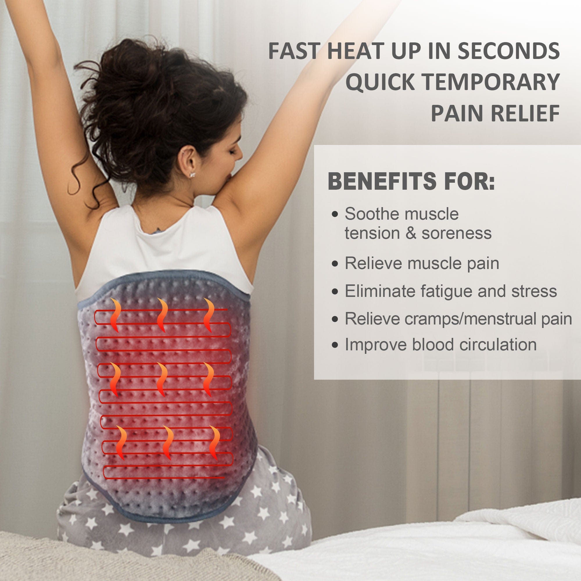 Snailax XL Large Heating Pad for Back Pain Relief - 16