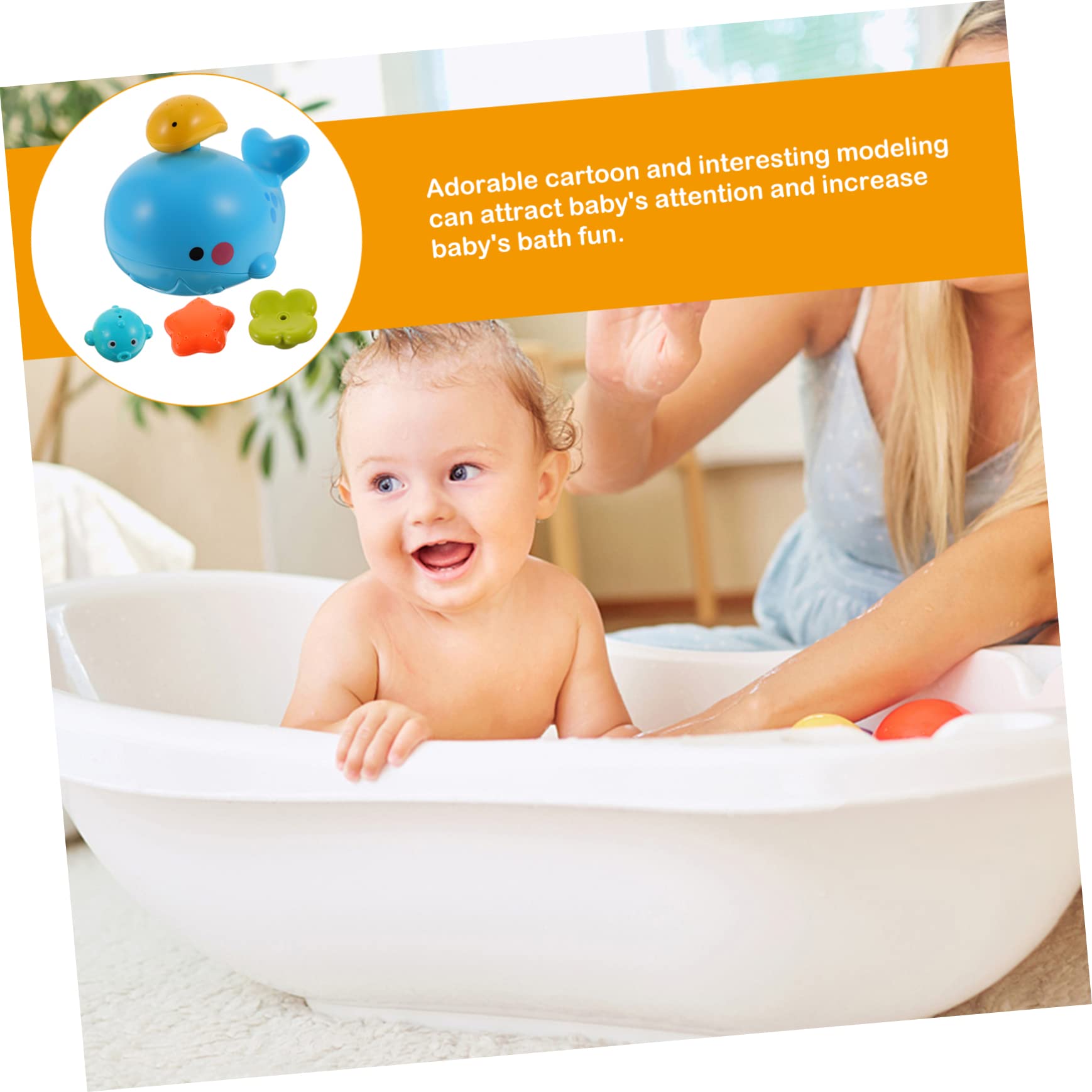 UPKOCH 4 Pack Floating Electric Shower Head Toys - Water Sprinkler Bath Toys for Kids, Fun Bathtime & Pool Playtime, Durable Plastic Design for Toddlers & Children