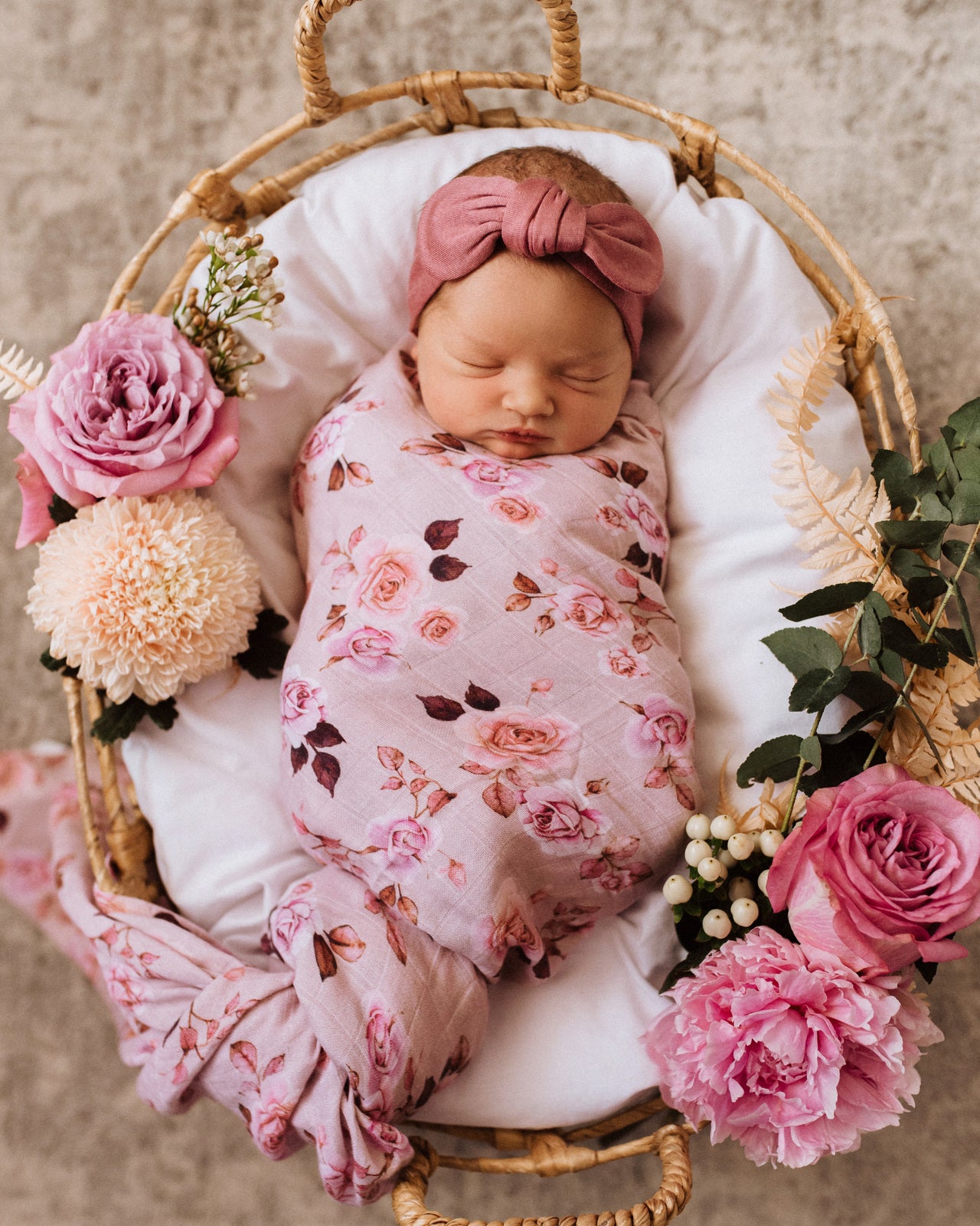 Organic Cotton Muslin Baby Wrap Blanket - Snuggle Hunny Blossom - Soft & Breathable for Swaddling, Nursing & Stroller Use