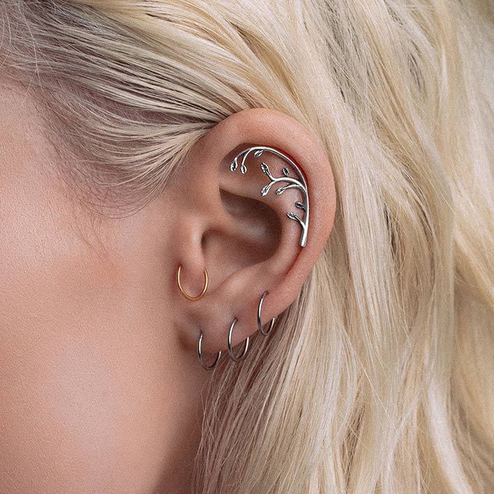 VENETIA Delicate Leaf Vine Stud Earrings - Sterling Silver Earrings for Women, Minimalist Nature-Inspired Jewelry for Everyday Wear, Gift for Her | Perfect for Office, Date Night & Special Occasions