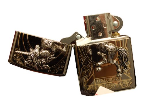 Zippo Unicorn Black Ice Lighter - Authentic Made in USA & South Korea Version | Perfect for Collectors, Gifts & Outdoor Adventures