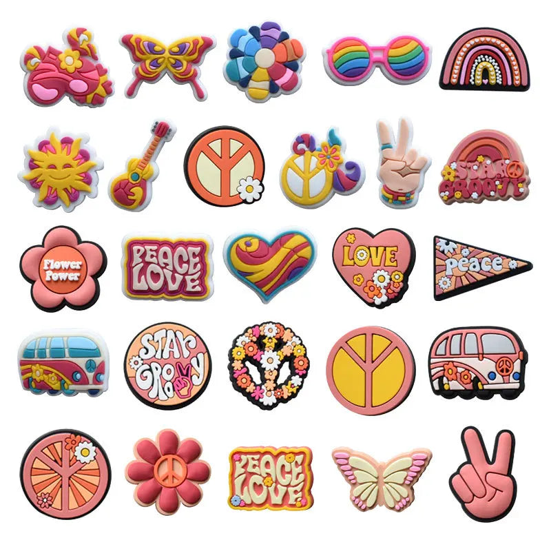 Trendy PVC Pink Shoe Charms Pins for Crocs - DIY Accessories for Bracelets & Wristbands - Cute Party Gifts for Girls & Women - Perfect for Jibbitz Decor, Birthday Presents & Fashion Outfits