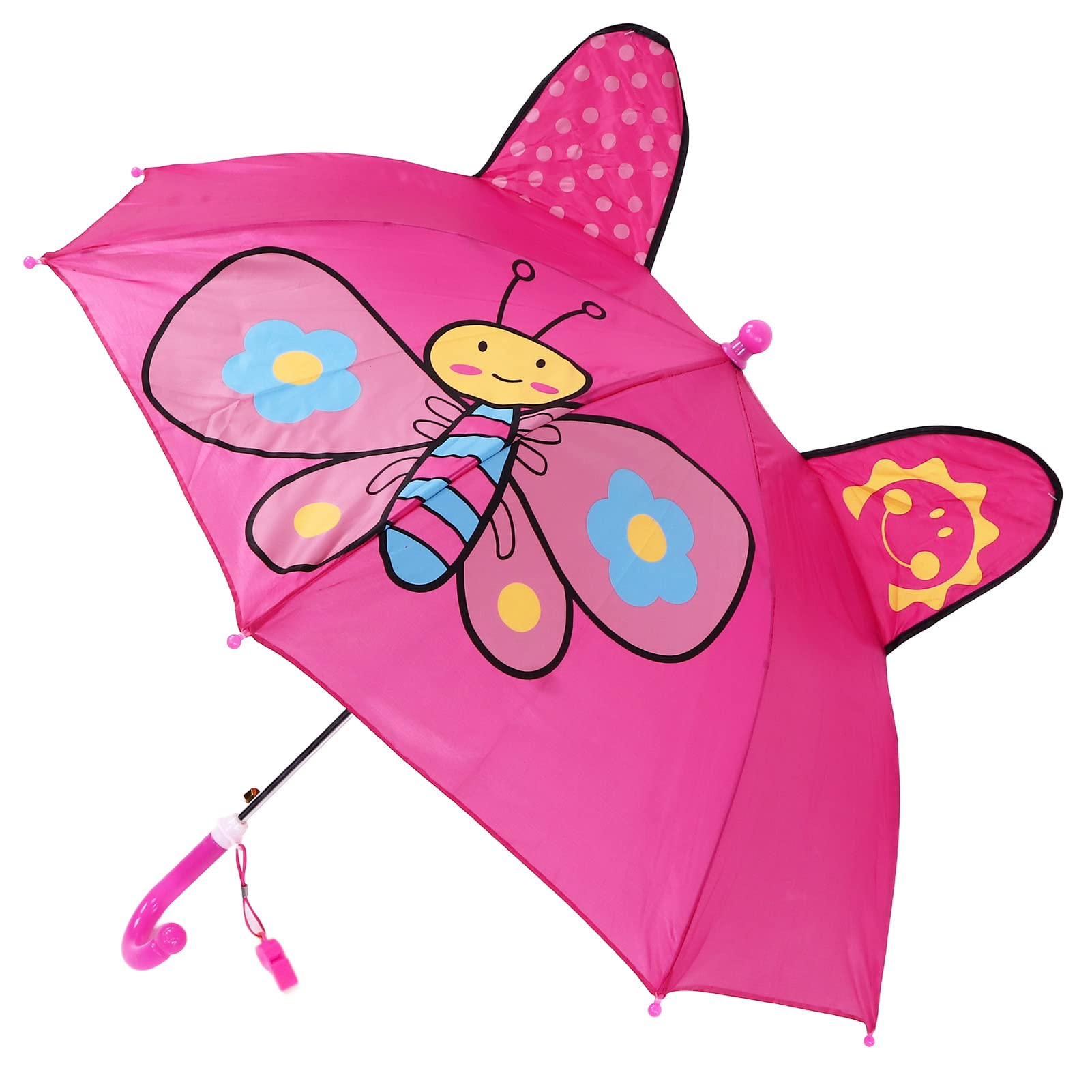 Premium Kids Travel Umbrella - Compact Rose Red Rain Umbrella for Outdoor Activities, School & Family Trips - Lightweight & Durable Windproof Design
