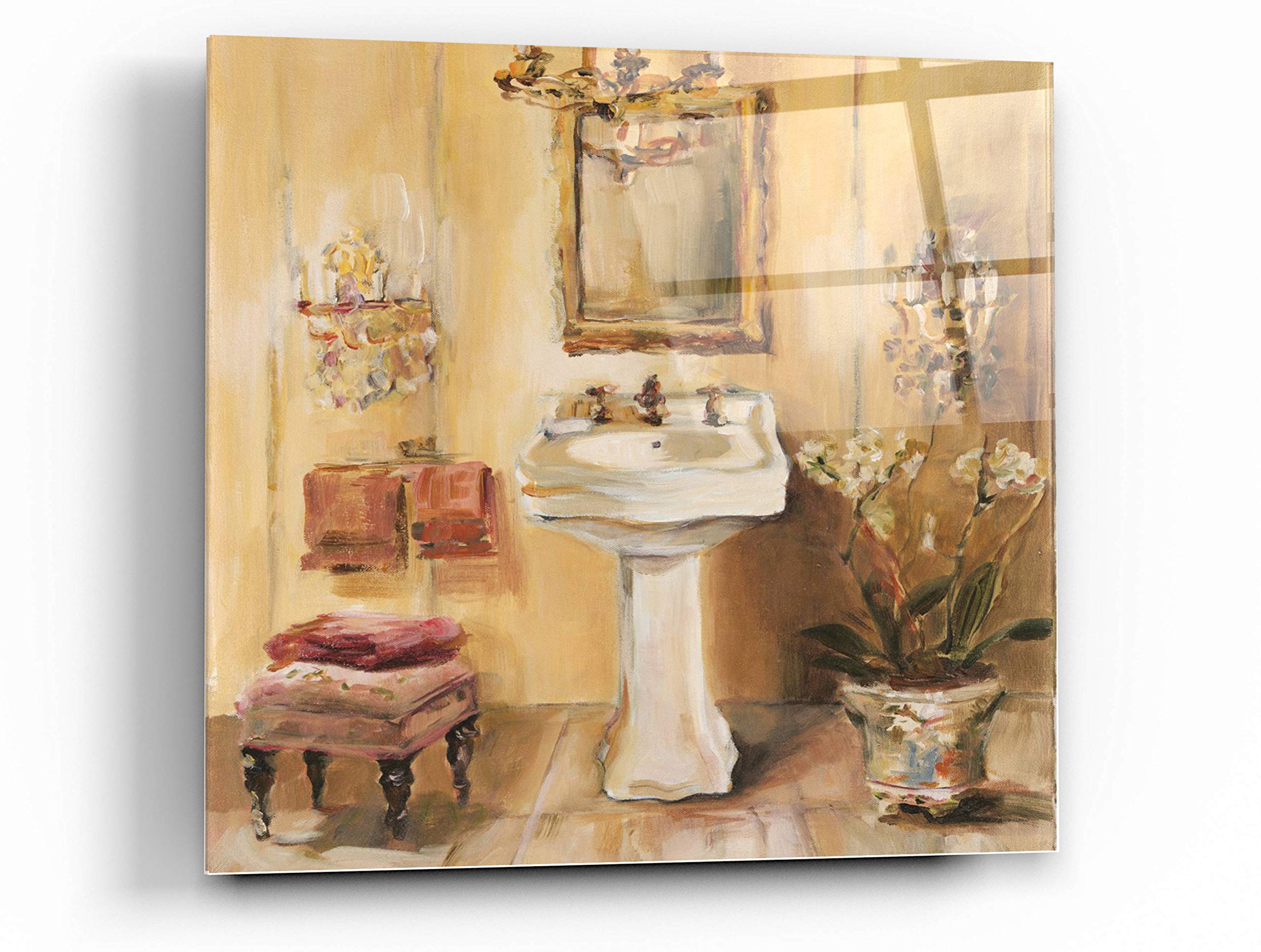 Epic Art 'French Bath III' by Marilyn Hageman - 36x36 Inch Acrylic Glass Wall Decor - Modern Home & Office Wall Art for Living Room, Bedroom, Dining Area