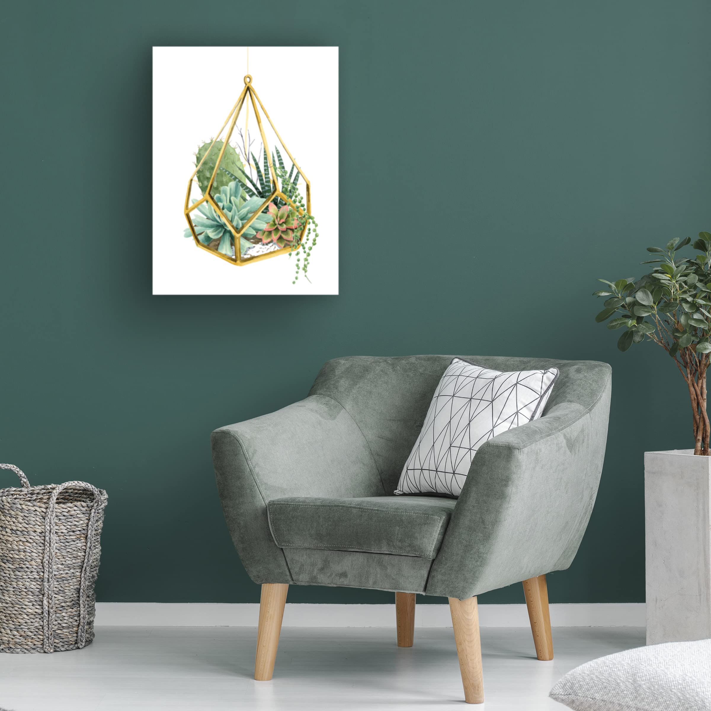 Grace Popp Wild Terrarium II Canvas Wall Art - Modern Botanical Home Decor for Living Room, Bedroom & Office - Stretched Framed Ready to Hang