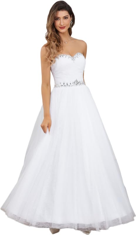 Elegant Lace Wedding Dresses for Women - Tulle Bridal Gowns for Bride | Perfect for Church Ceremony, Beach Wedding & Romantic Photoshoots