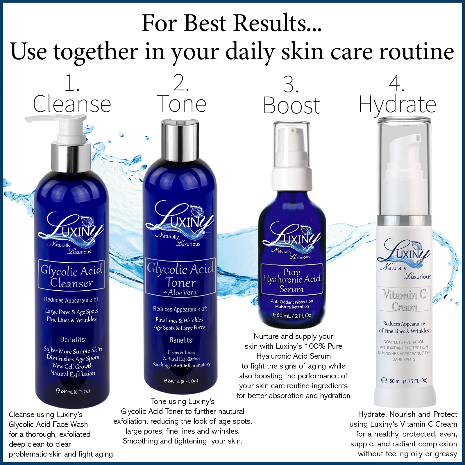 10% AHA Glycolic Acid Face Wash - Exfoliating Cleanser & Pore Minimizer for Women & Men | Vegan Body & Facial Wash for Acne Care